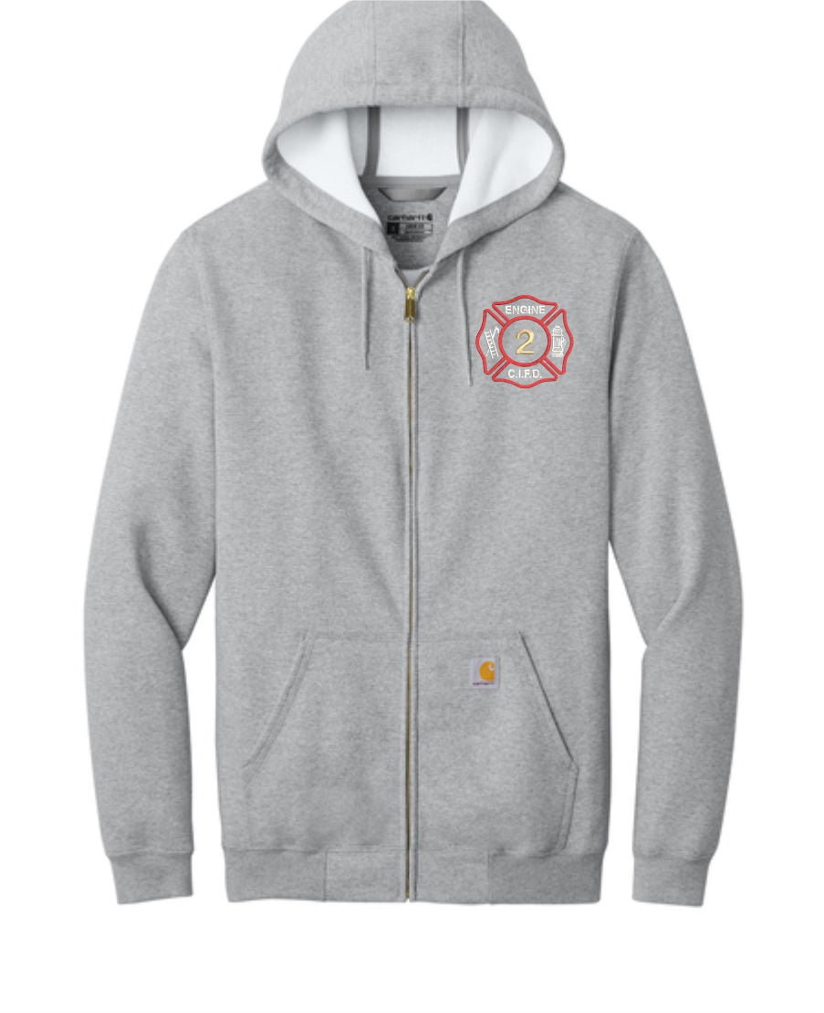 CI FIRE Engine 2 Carhartt ® Midweight Hooded Zip-Front EMBROIDERED Sweatshirt