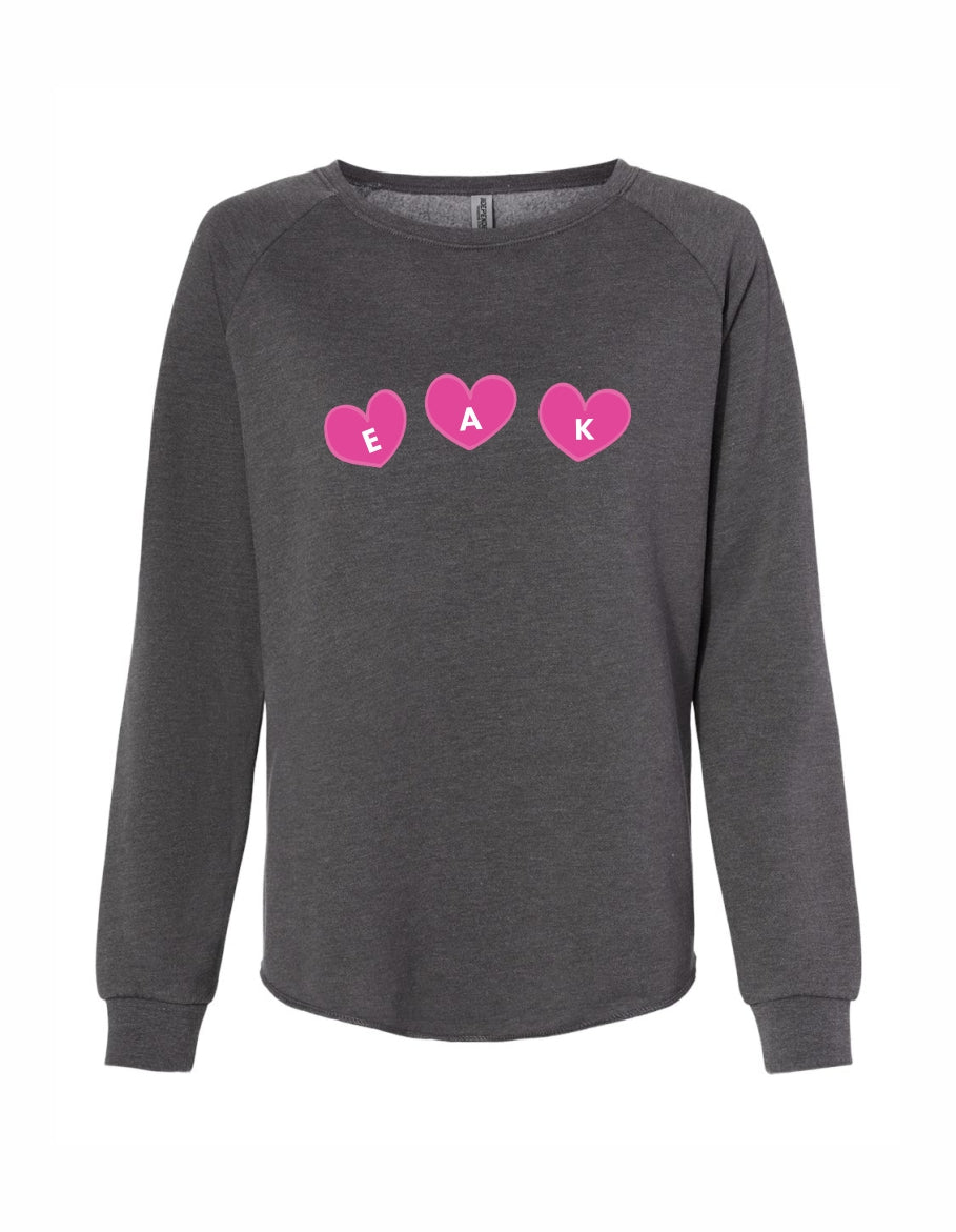 HFF Women's California Wave Wash Crewneck Printed Sweatshirt