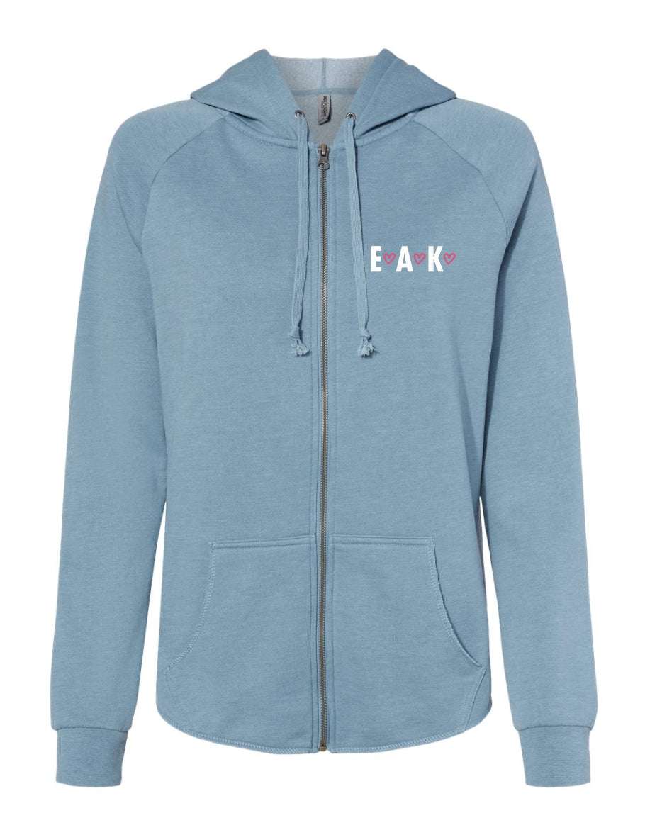 HFF 'EAK' California Wave Wash Full-Zip Hooded Printed Sweatshirt