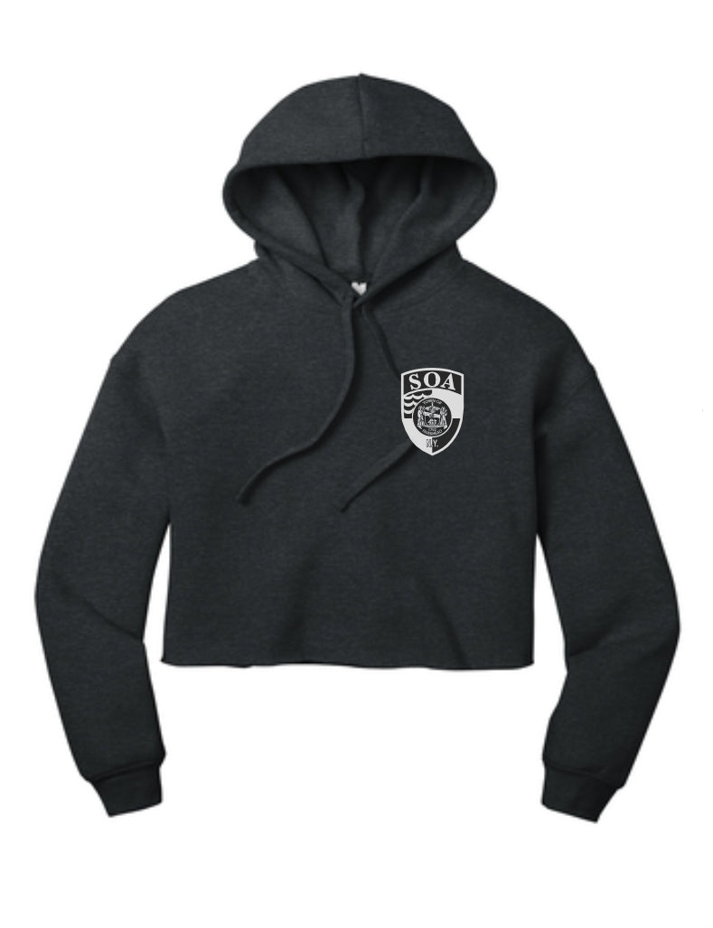 RPD SOA Patch Black and White - Bella Women's Crop Fleece Hoodie