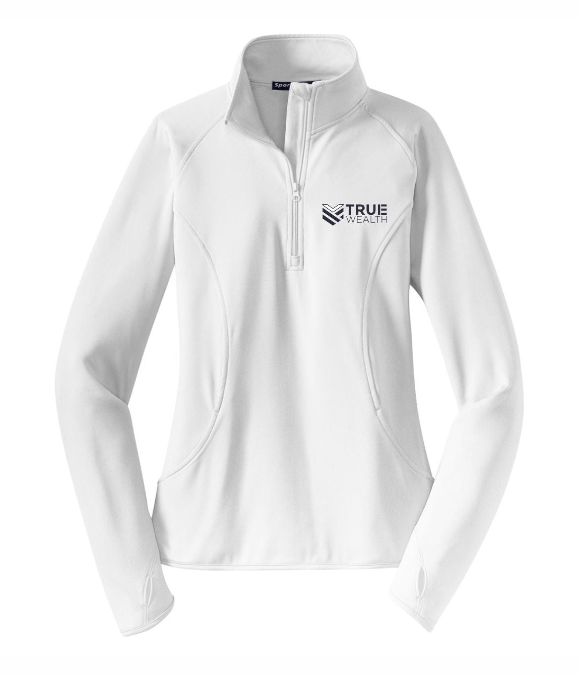 True Wealth WOMEN'S Stretch Sport Wick 1/4-Zip Embroidered Pullover