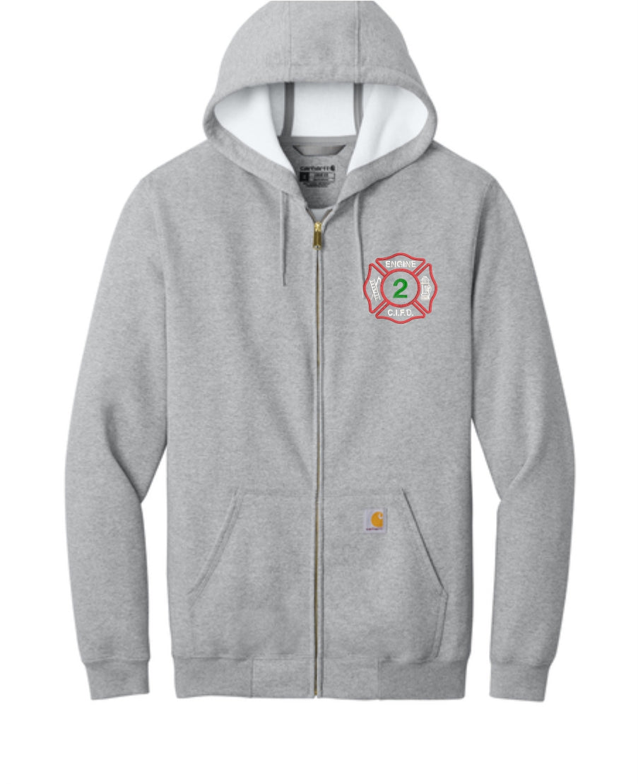 CI FIRE Engine 2 Carhartt ® Midweight Hooded Zip-Front EMBROIDERED Sweatshirt
