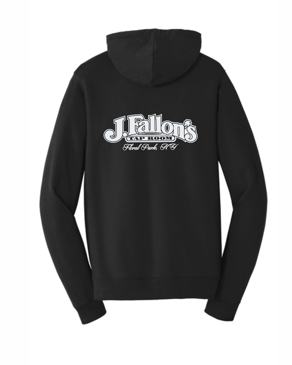 J Fallon's Bar Design Full Zip Hooded Sweatshirt Front and Back Print