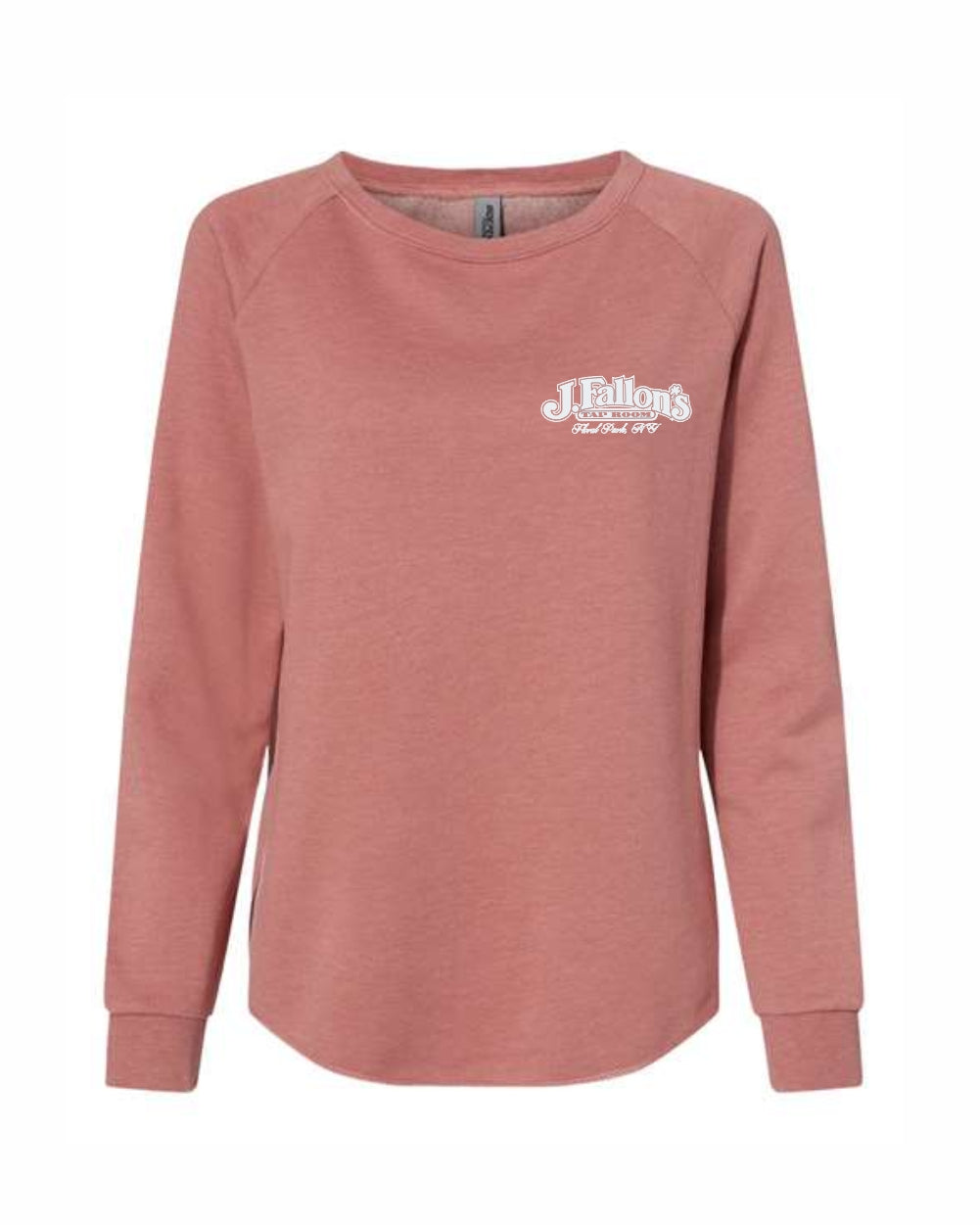 J Fallon's Women's Wave Wash Crewneck Bar Design Front Sweatshirt