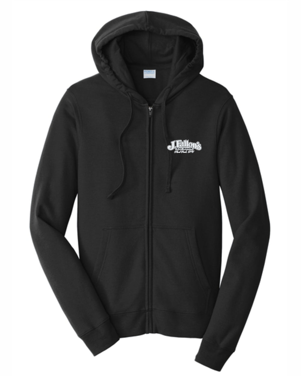 J Fallon's Bar Design Full Zip Hooded Sweatshirt Front Print