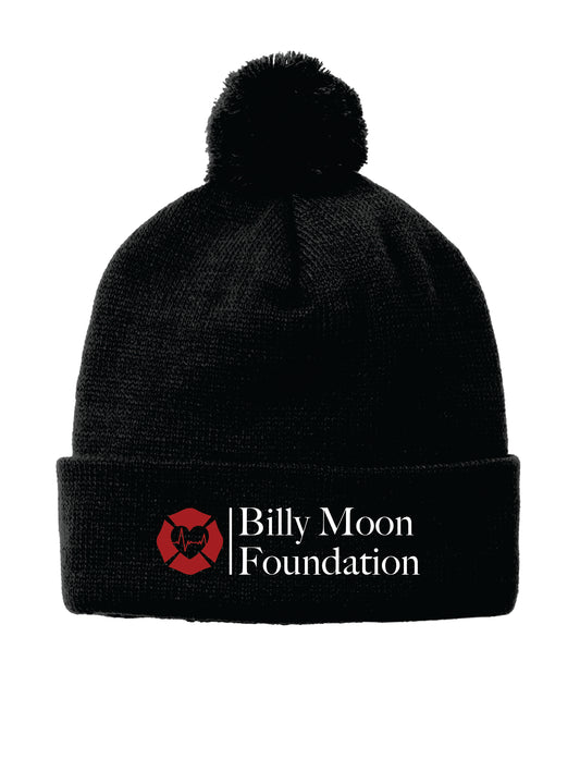 BMF Solid Pom Pom Embroidered Beanie
