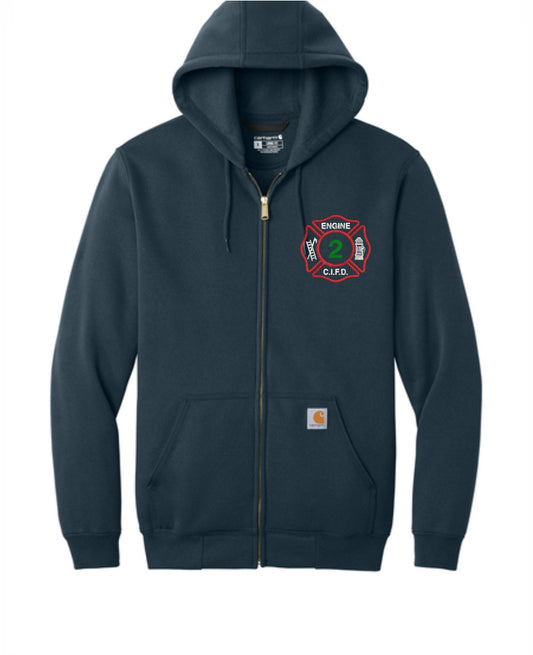 CI FIRE Engine 2 Carhartt ® Midweight Hooded Zip-Front EMBROIDERED Sweatshirt