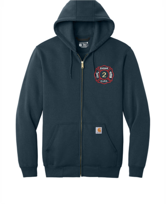CI FIRE Engine 2 Carhartt ® Midweight Hooded Zip-Front EMBROIDERED Sweatshirt