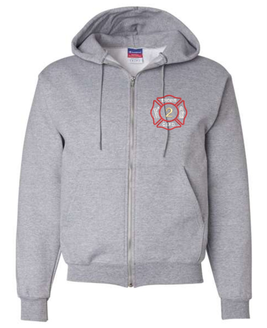 CI FIRE Engine 2 Champion® Powerblend® Full-Zip EMBROIDERED Hoodie