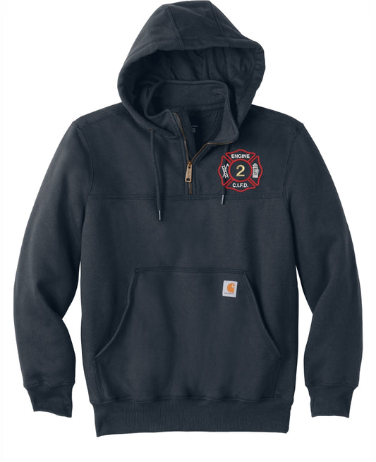CI FIRE Engine 2 Carhartt ® Rain Defender ® Paxton Heavyweight Hooded Zip Mock EMBROIDERED Sweatshirt