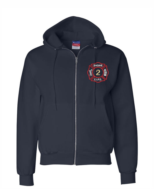 CI FIRE Engine 2 Champion® Powerblend® Full-Zip EMBROIDERED Hoodie