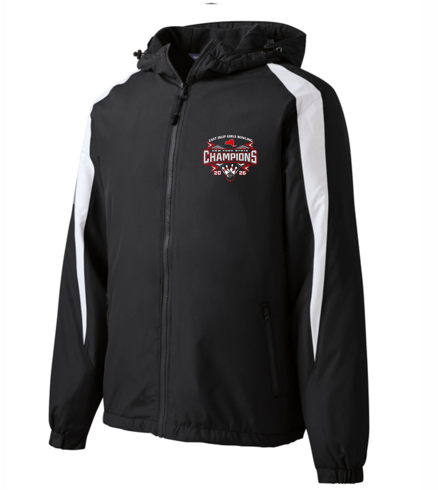 EI State Champs Girls Fleece-Lined Colorblock Printed Jacket