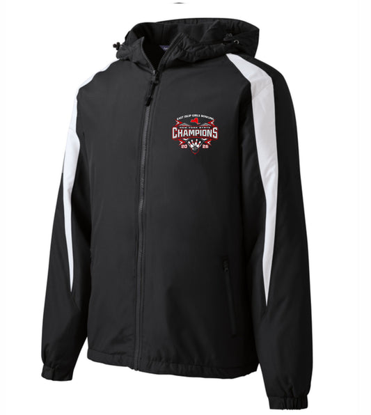 EI State Champs Girls Fleece-Lined Colorblock Printed Jacket