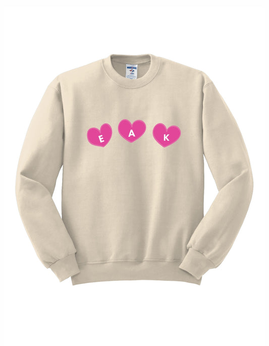 HFF 3 Hearts Crewneck Printed Sweatshirt