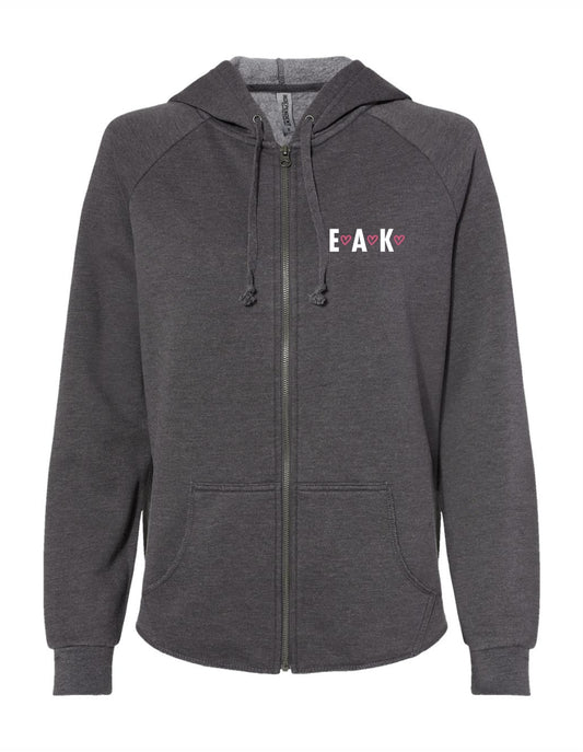 HFF 'EAK' California Wave Wash Full-Zip Hooded Printed Sweatshirt