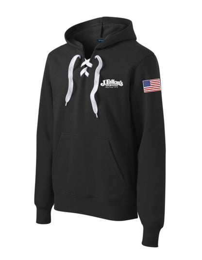 J Fallon's Sport-Tek® Lace Up Pullover Hooded Bar Design Printed Sweatshirt