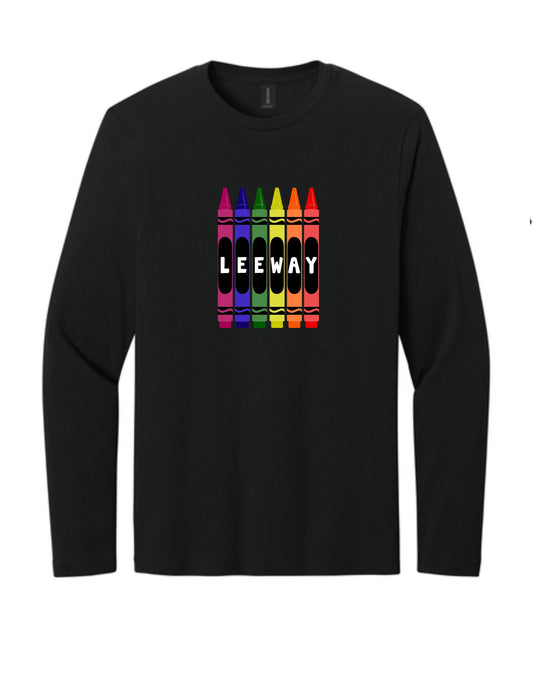 Leeway ADULT Crayon Longsleeve Softstyle Printed Tee
