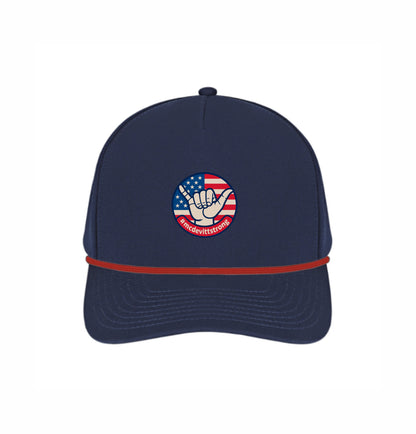 McDevitt Anyrope Navy Hat with Red Rope