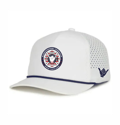 McDevitt Anyrope White Hat with Navy Rope