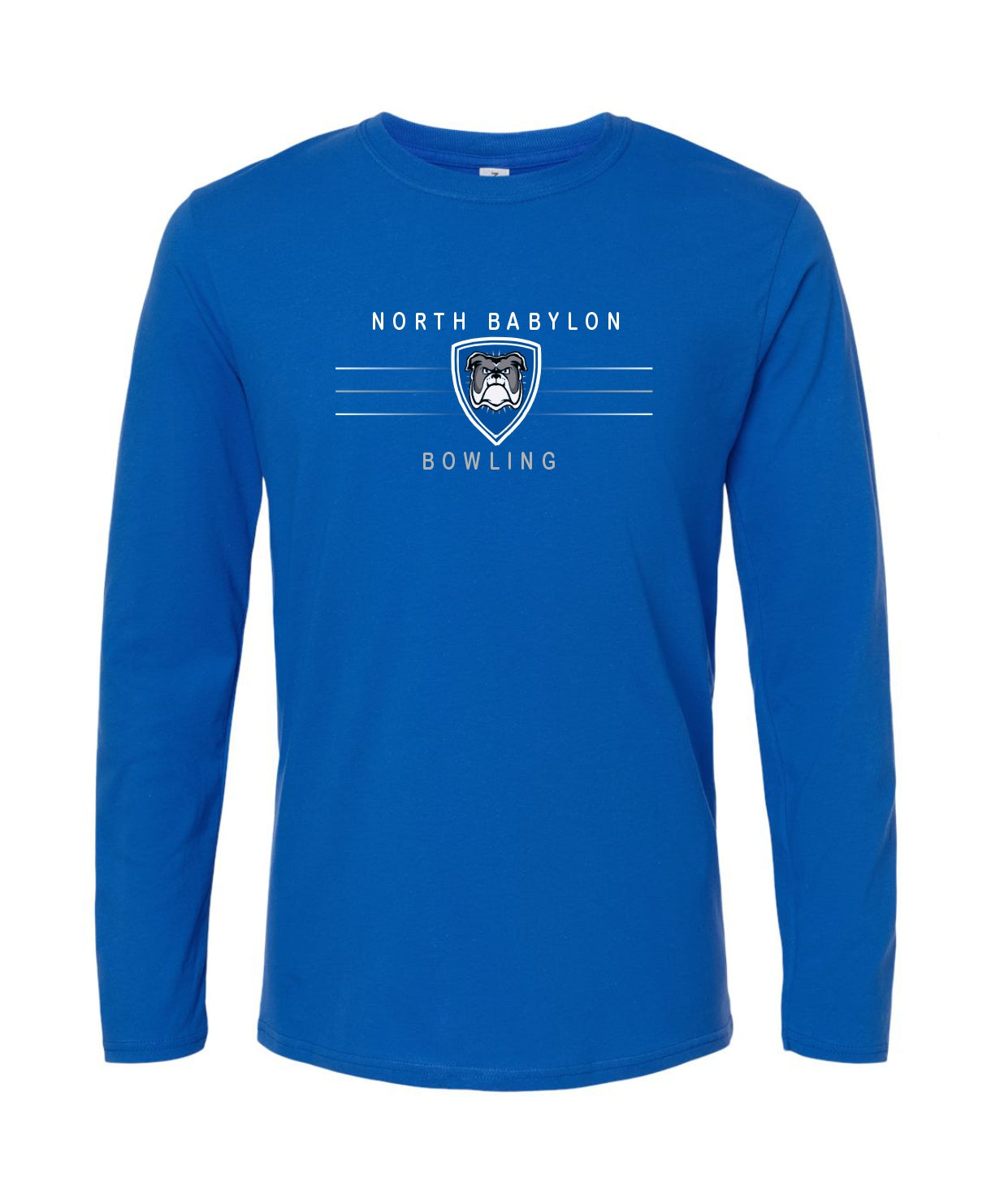 North Babylon Bowling LIned Design Longsleeve Softstyle Printed Tee