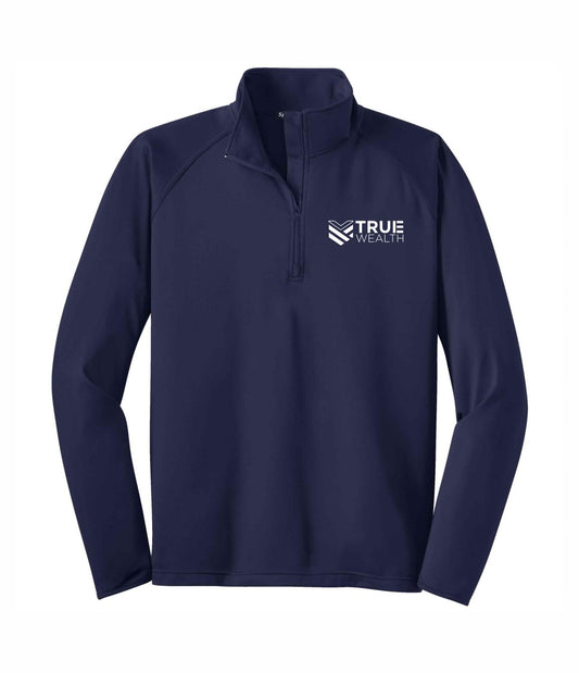 True Wealth Stretch 1/4-Zip Embroidered Pullover