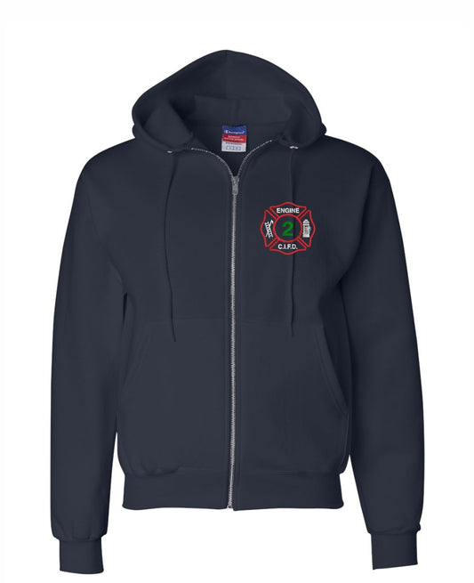 CI FIRE Engine 2 Champion® Powerblend® Full-Zip EMBROIDERED Hoodie