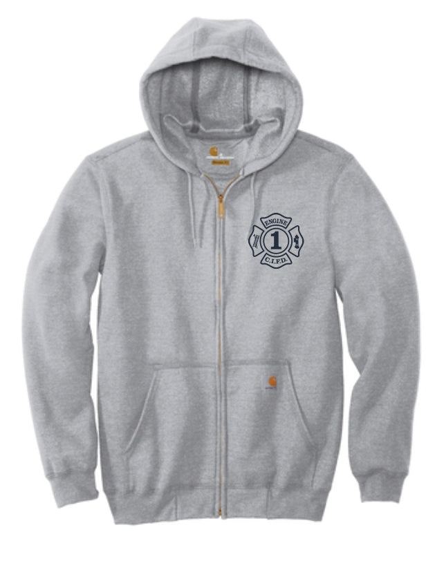 CI FIRE Carhartt ® Midweight Hooded Zip-Front EMBROIDERED Sweatshirt