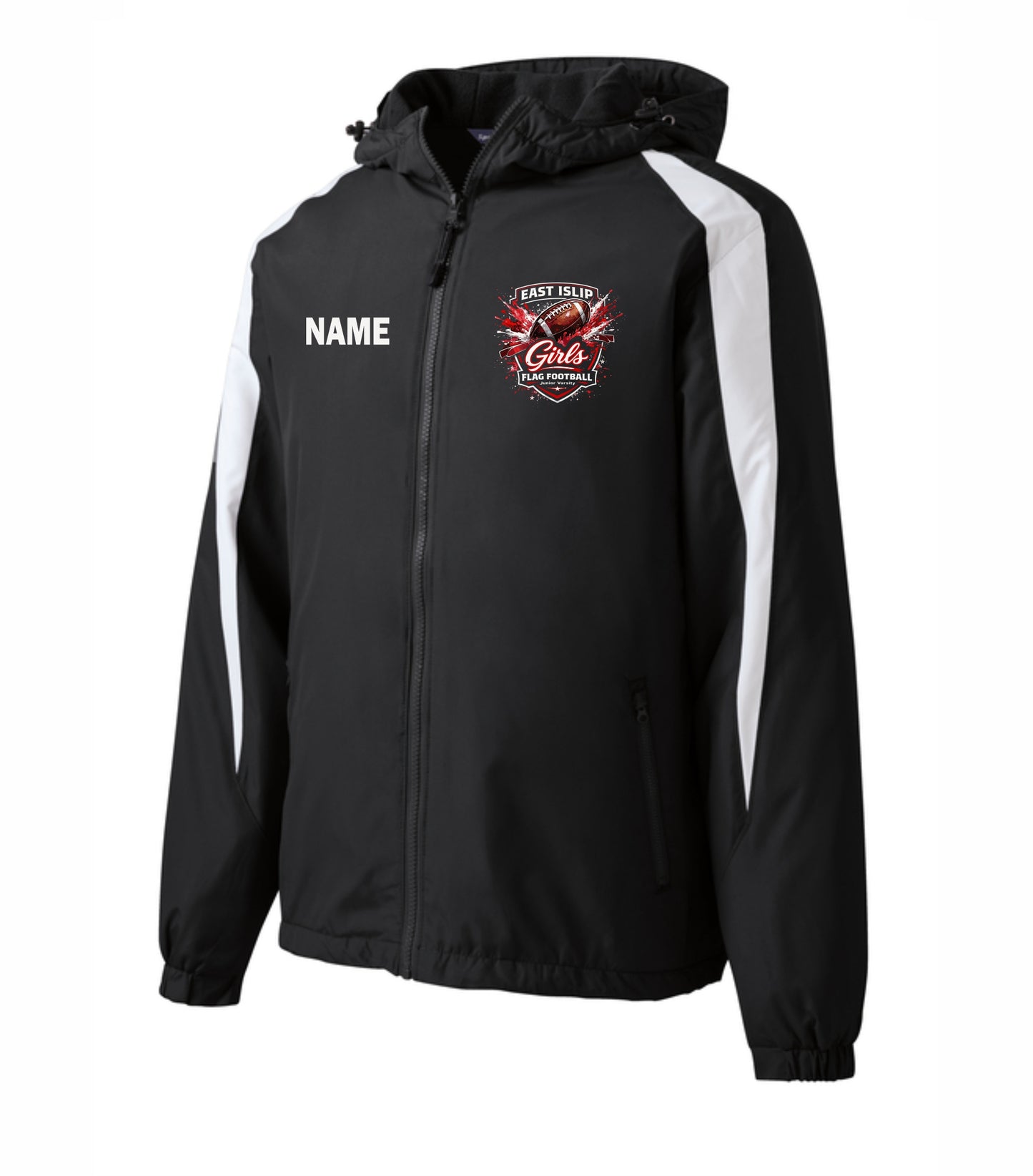 EI JV Girls FF Fleece-Lined Colorblock Printed Jacket