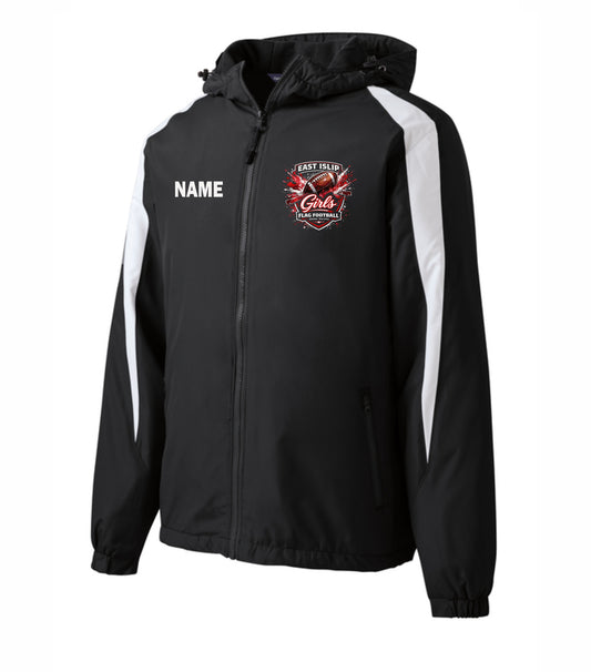 EI JV Girls FF Fleece-Lined Colorblock Printed Jacket