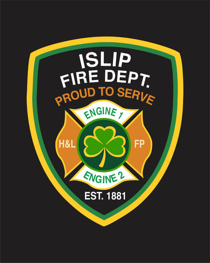 Islip Fire Dept St Patricks Day Unisex Printed Hoodie