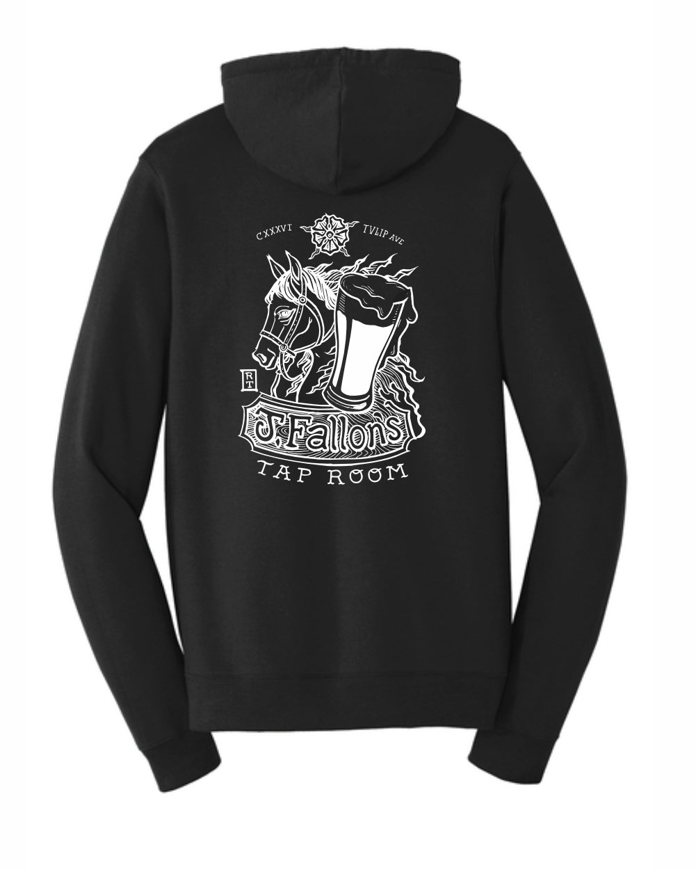 J Fallon's Horse Design Pullover Hooded Printed Sweatshirt Front and Back Print