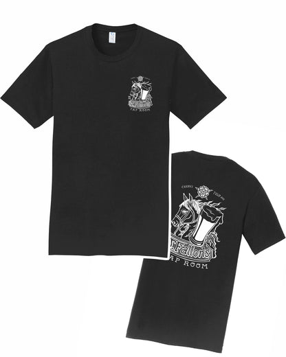 J Fallon's Horse Design Tee Front Back Print