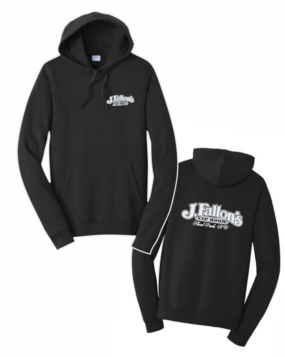 J Fallon's Bar Design Pullover Hooded Printed Sweatshirt Front and Back Print