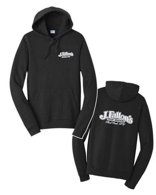 J Fallon's Bar Design Pullover Hooded Printed Sweatshirt Front and Back Print