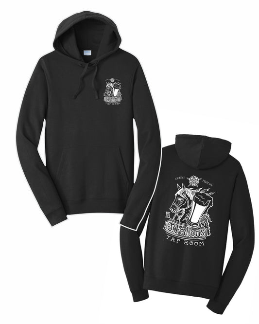 J Fallon's Horse Design Pullover Hooded Printed Sweatshirt Front and Back Print