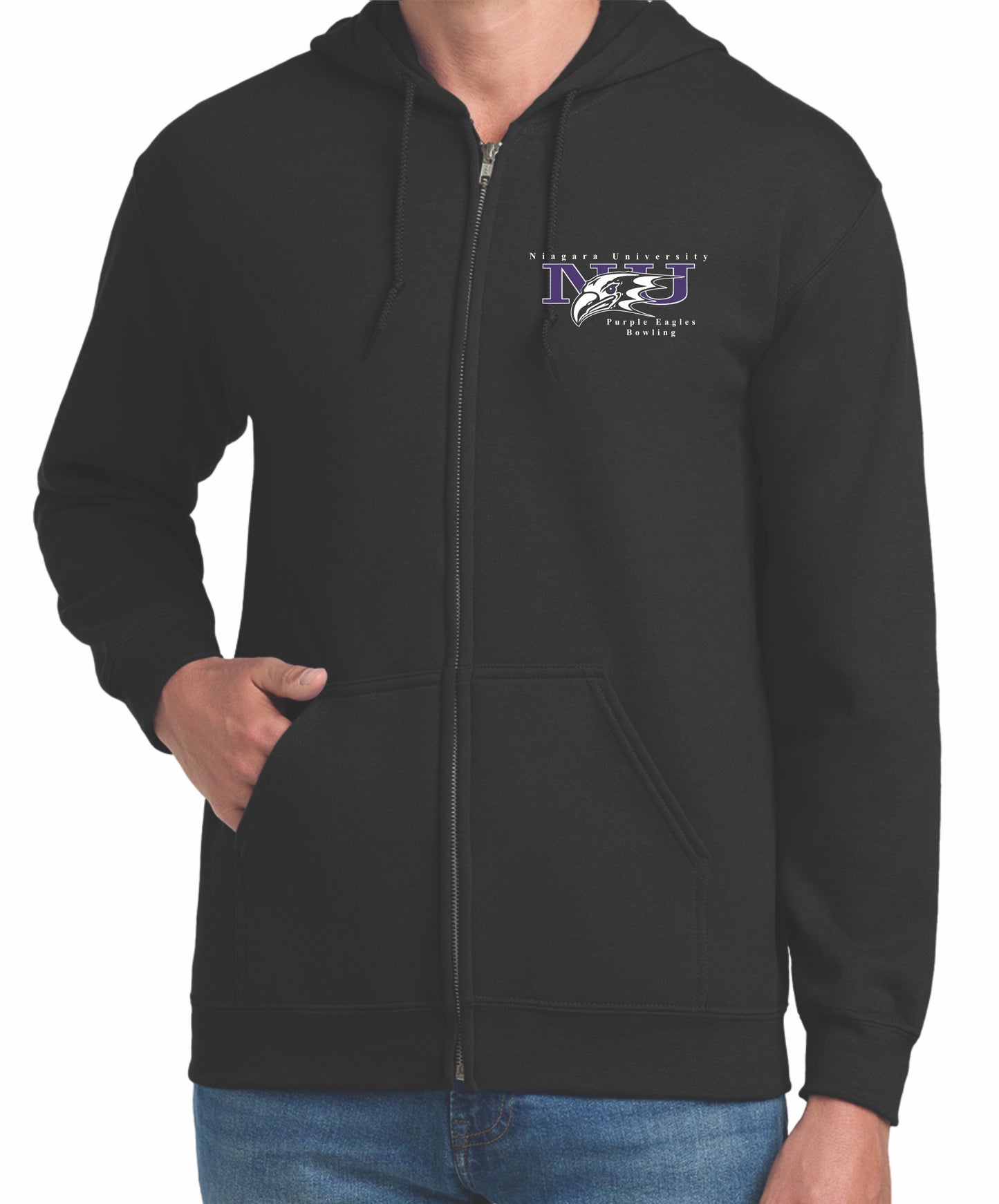 Niagara University Eagle Design Full Zip Hooded Printed Sweatshirt