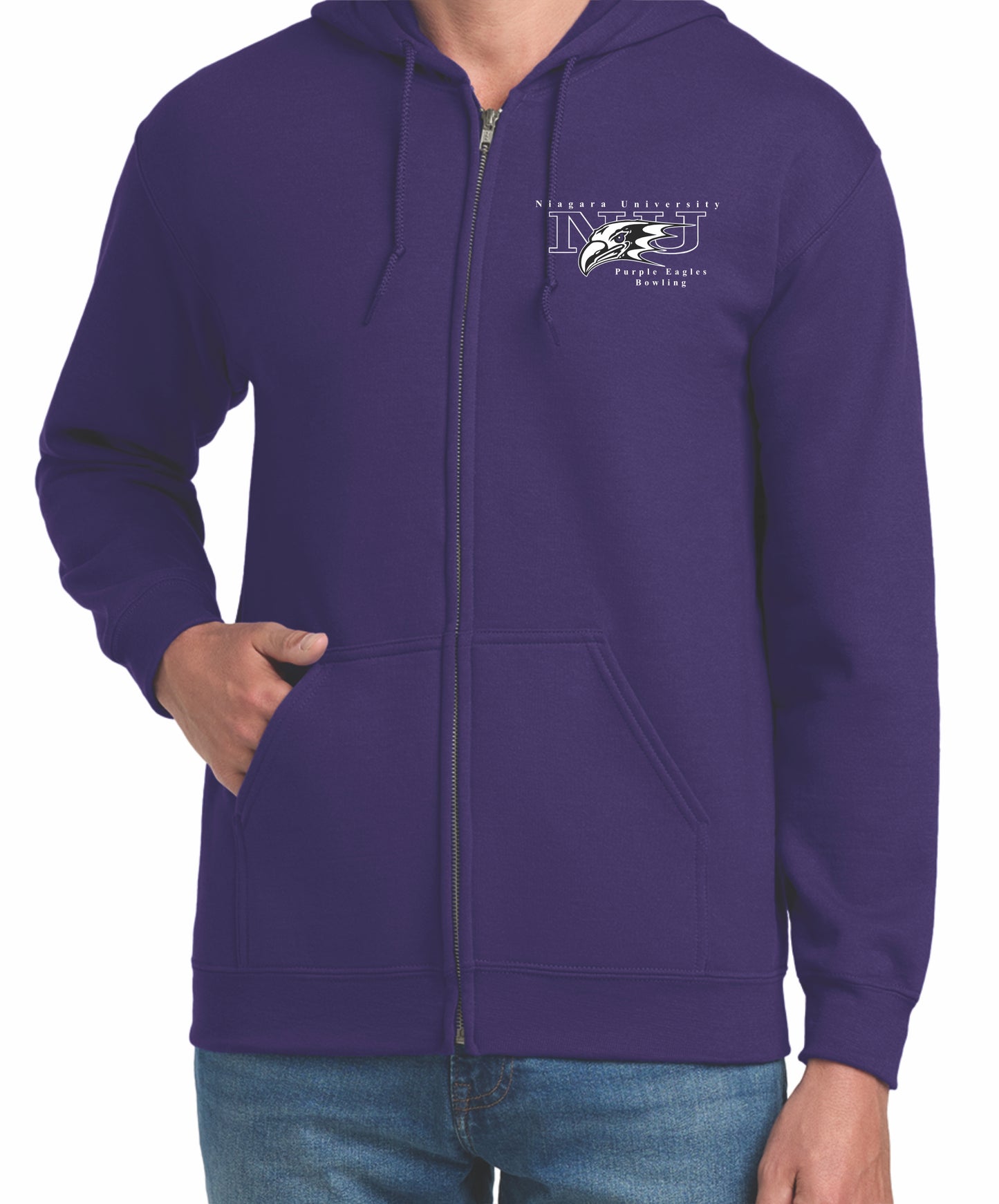 Niagara University Eagle Design Full Zip Hooded Printed Sweatshirt